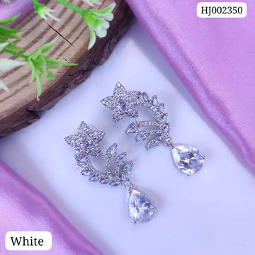 White Celestial Flourish Radiant Botanical Luxe Earring For Women