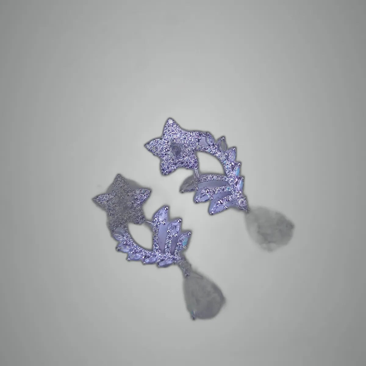 White Celestial Flourish Radiant Botanical Luxe Earring For Women