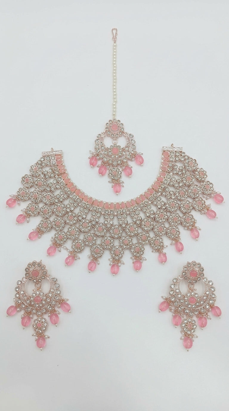 Baby Pink Pearl Royale Choker Set