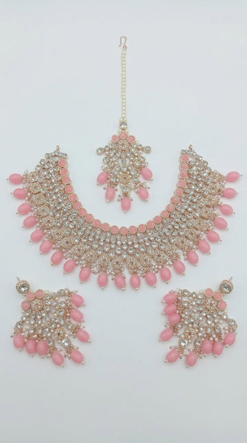 Baby Pink Pearl Blossom Royale Choker Set
