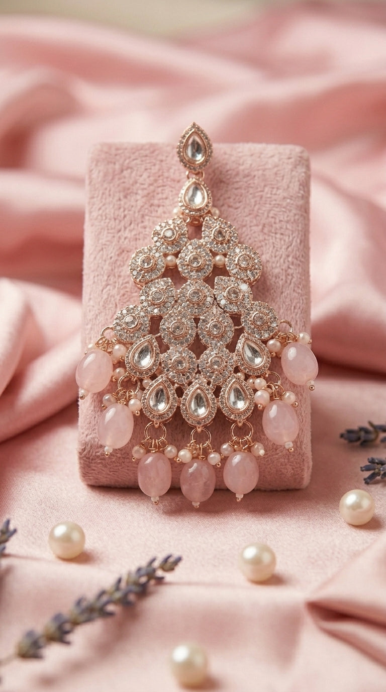 Blush Pink Pearl Polki Royale Choker Set