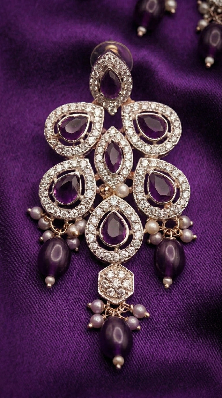 Ruby Amethyst Pearl Royale Choker Set