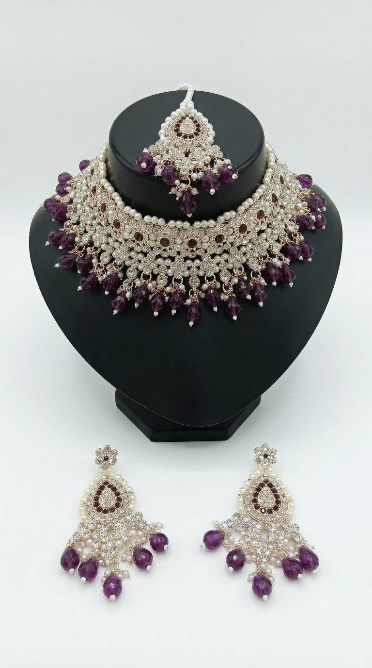 Amethyst Pearl Imperial Choker Set