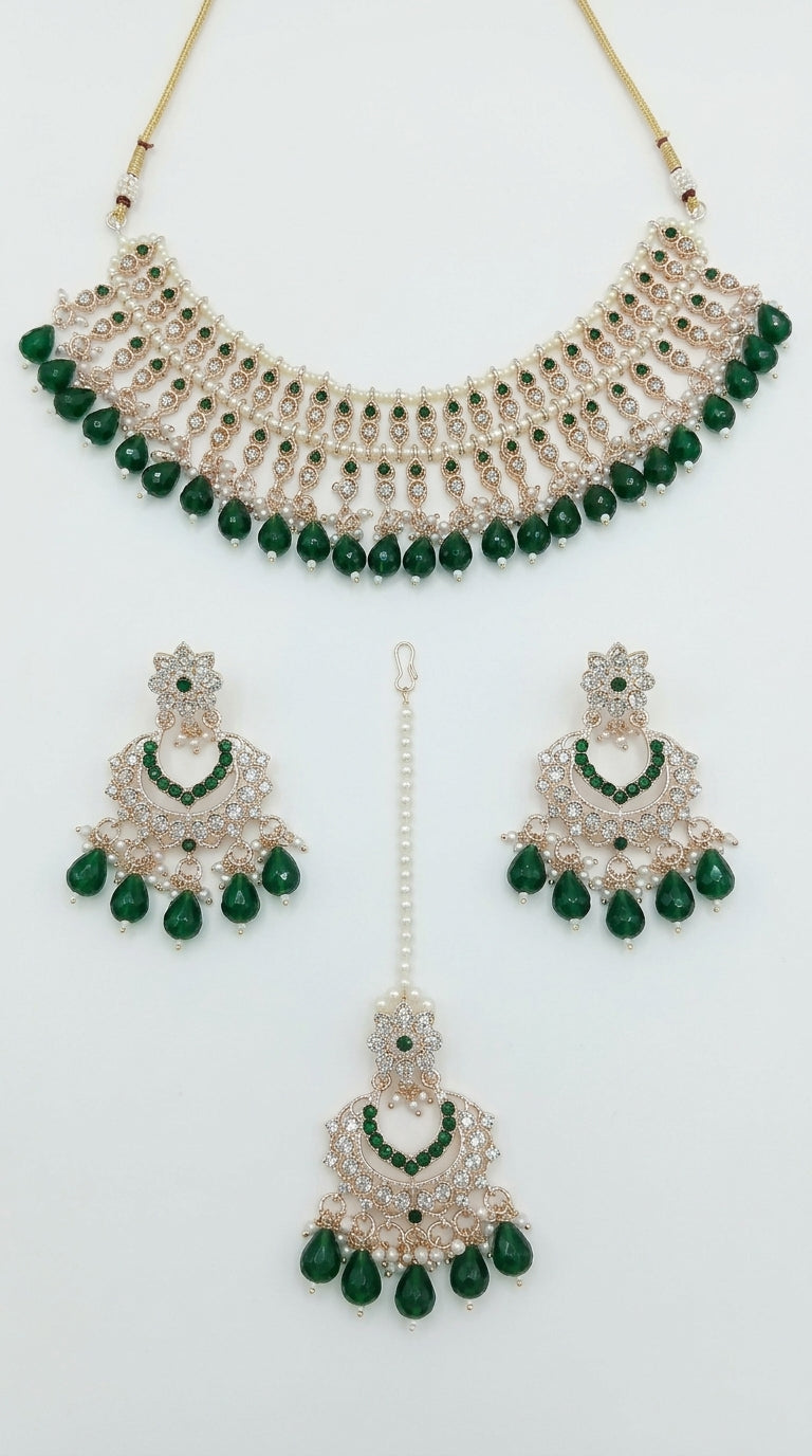 Emerald Pearl Cascade Set
