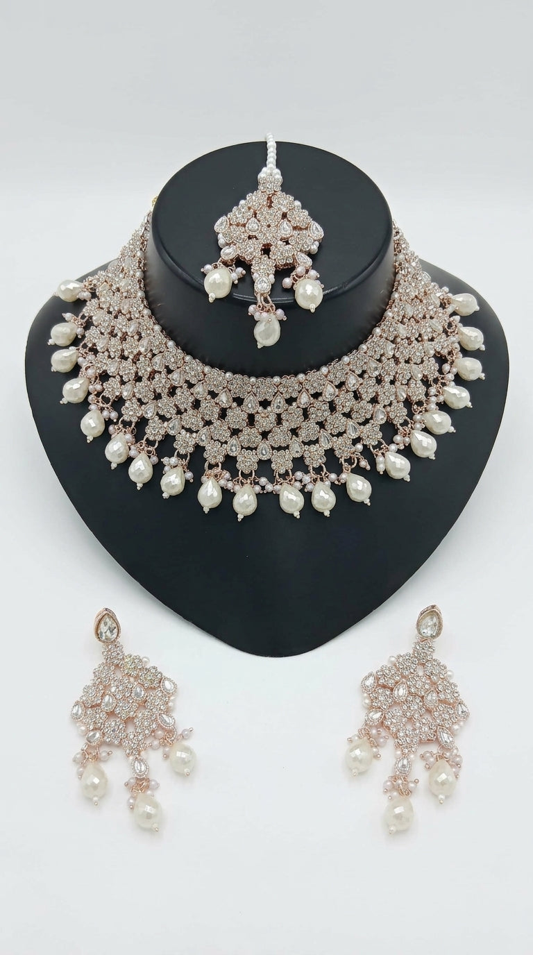 Pearl Polki Grandeur Choker Set