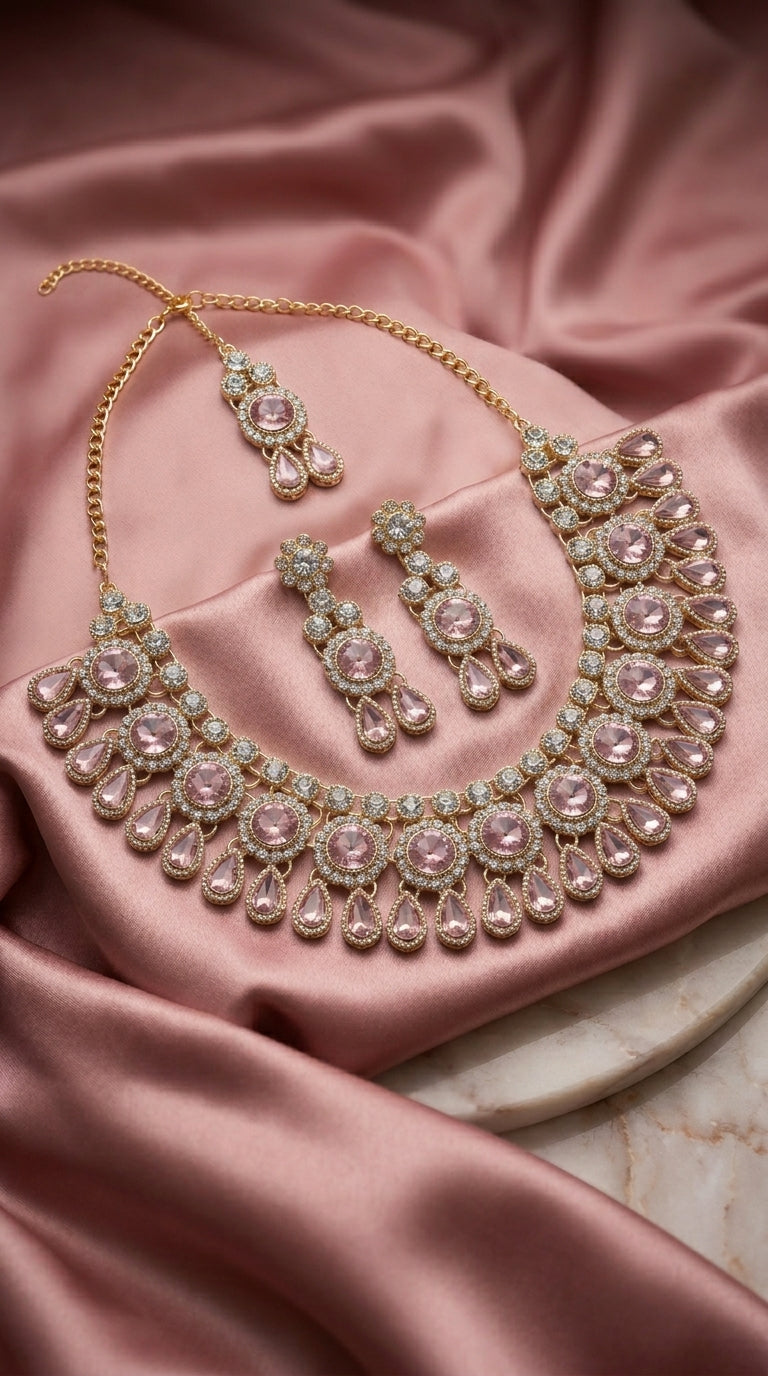 Blush Pink Polki Royale Choker Set