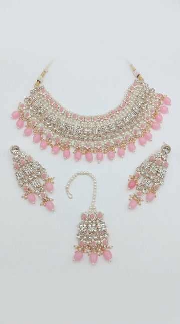 Rose Quartz Pearl Whisper Choker Set