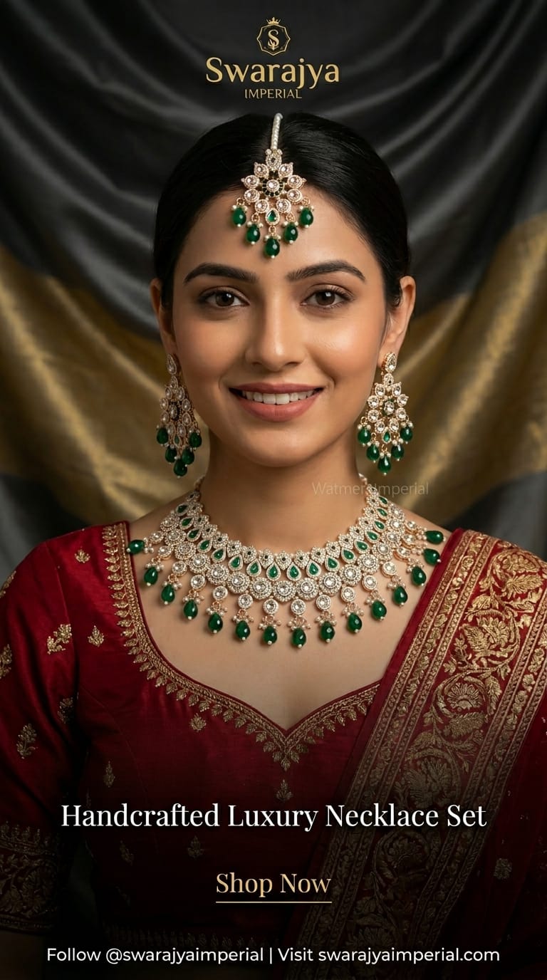 Emerald Pearl Floral Grandeur Choker Set