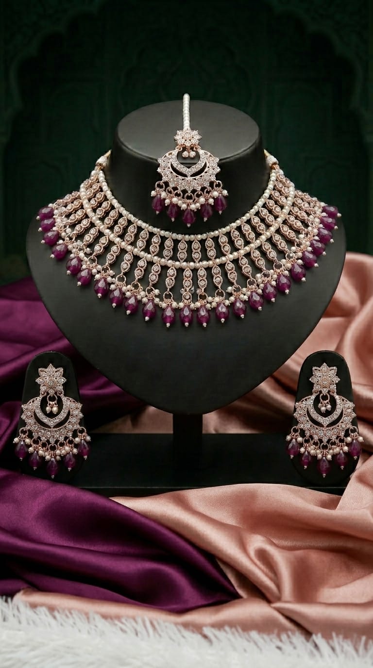 Amethyst Pearl Imperial Choker Set