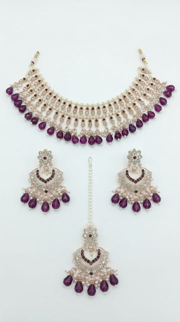 Amethyst Pearl Imperial Choker Set