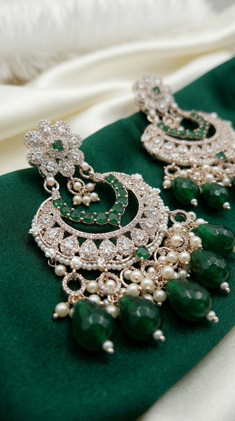Emerald Pearl Cascade Set