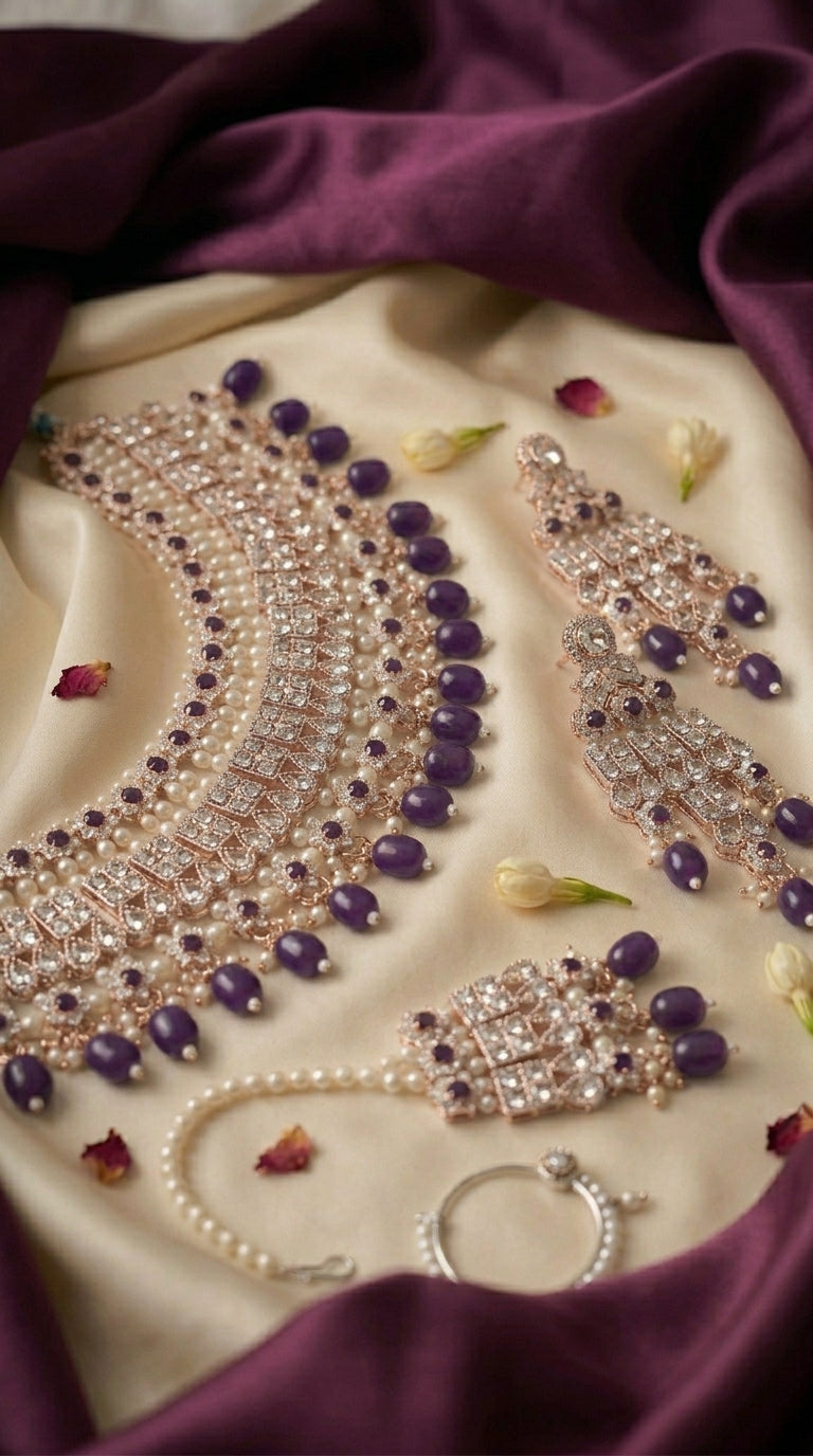 Lavender Pearl Majesty Choker Set