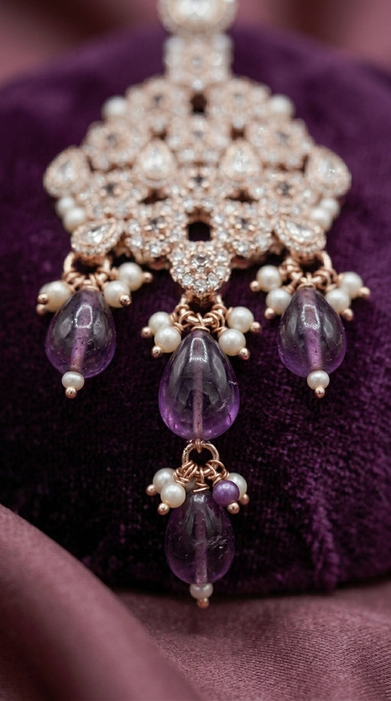 Amethyst Pearl Imperial Choker Set