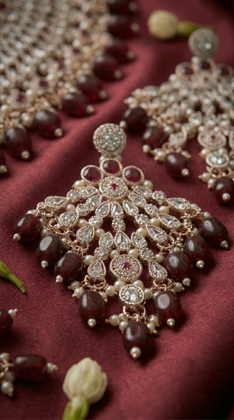 Royal Ruby Charm Necklace Set