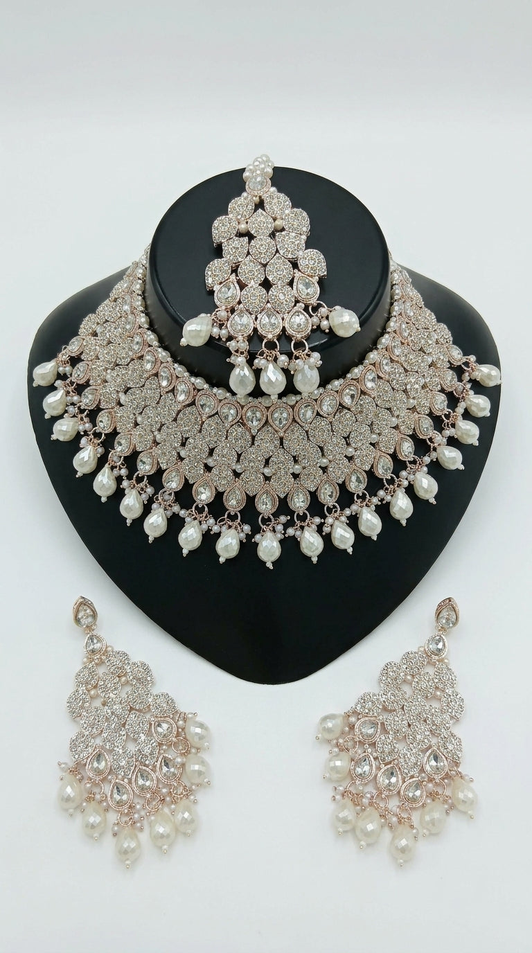 Pearl Polki Grandeur Choker Set