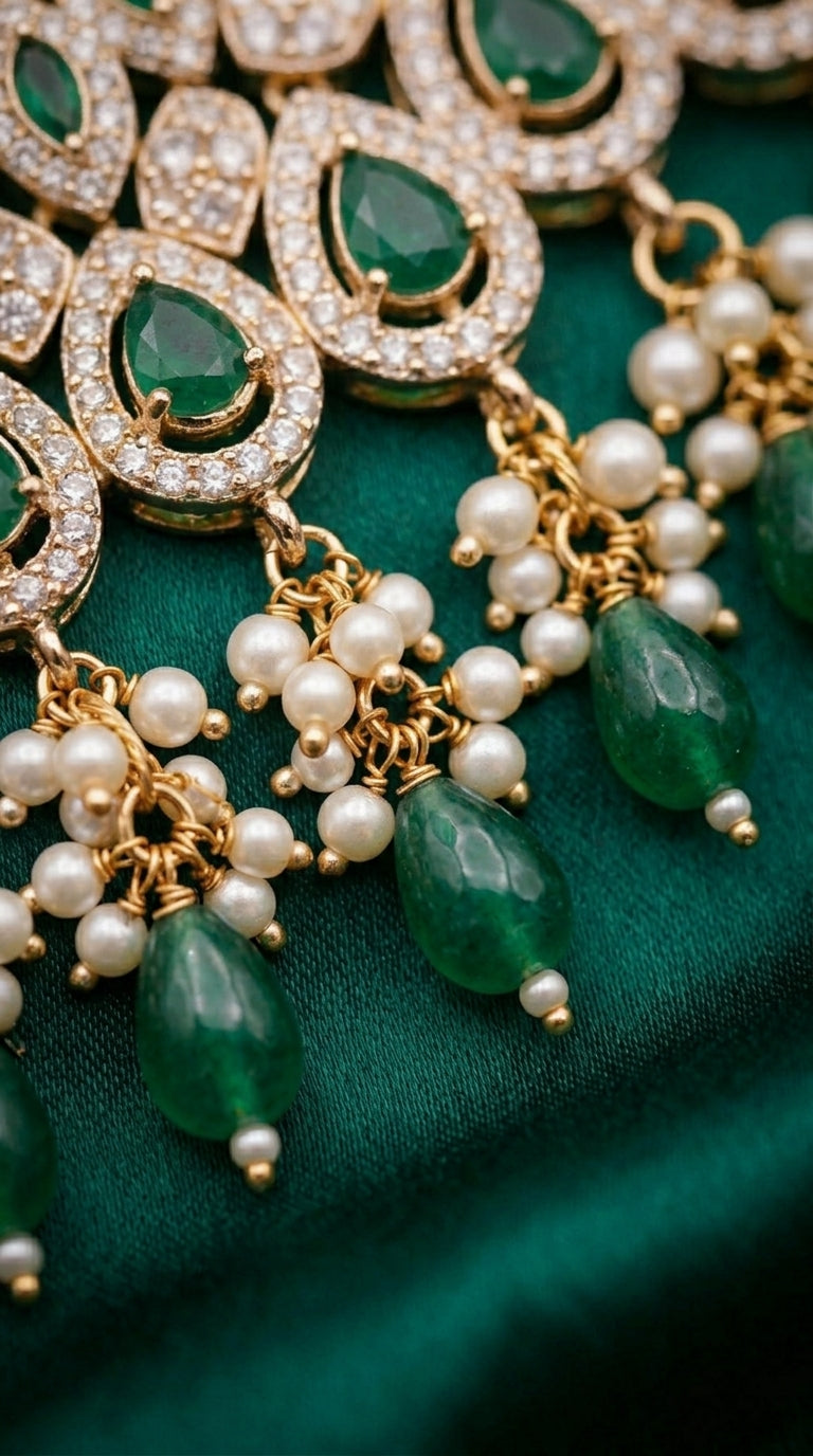 Emerald Peacock Majesty Choker Set