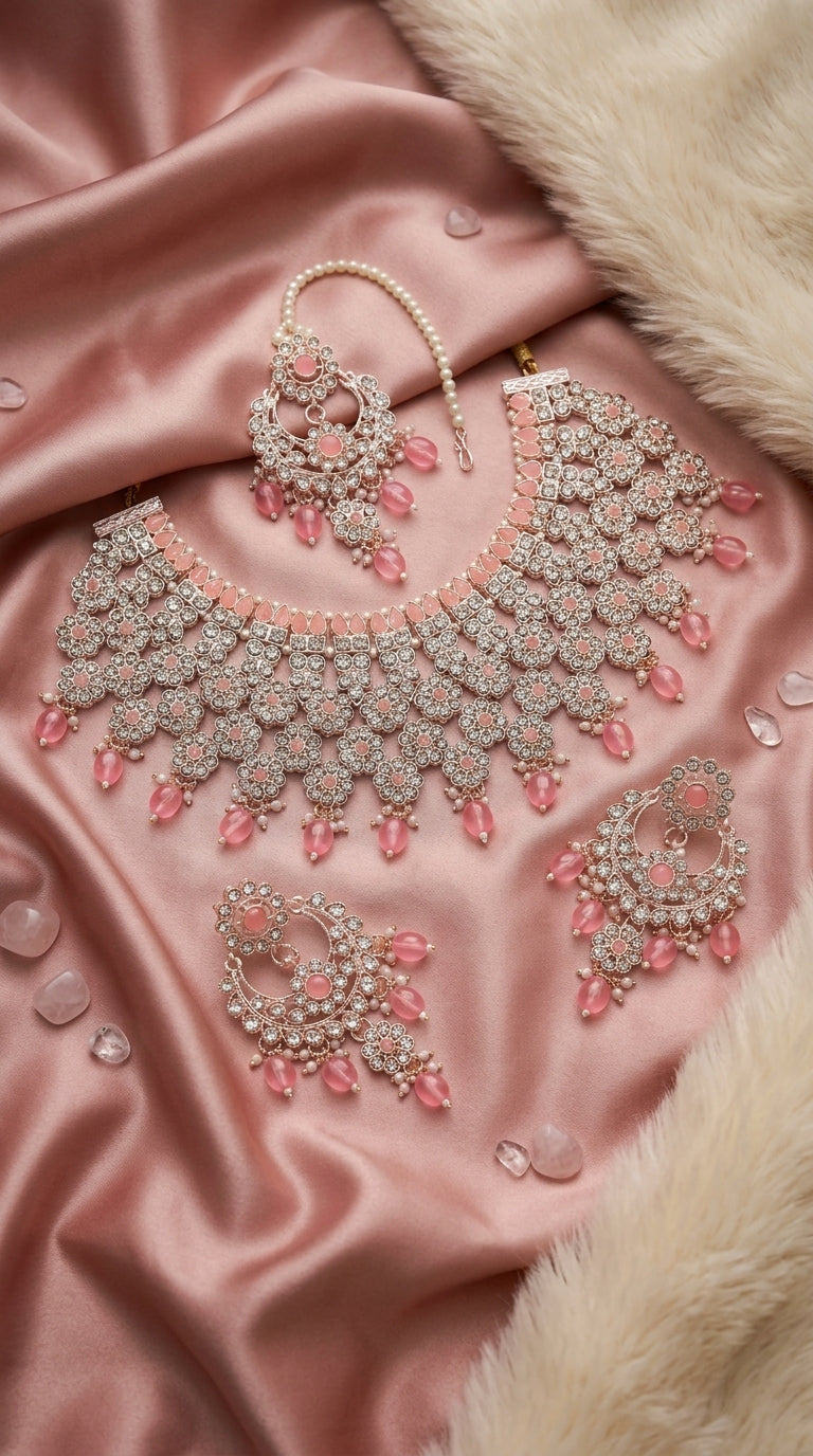 Baby Pink Pearl Royale Choker Set