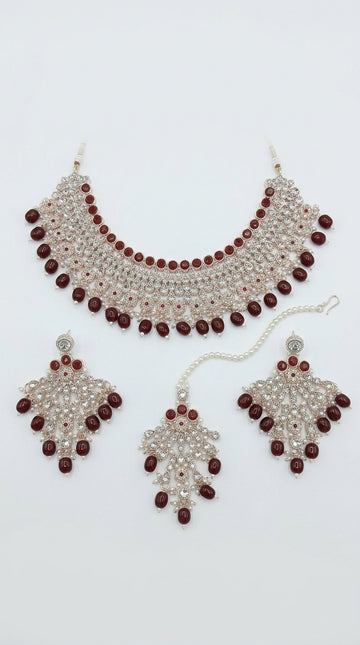 Royal Ruby Charm Necklace Set