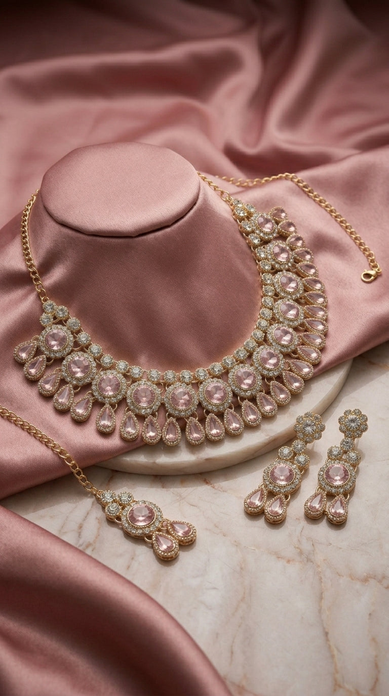 Blush Pink Polki Royale Choker Set