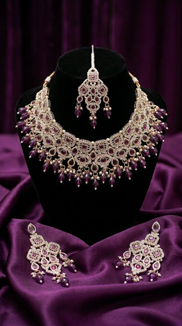 Royal Amethyst Pearl Cascade Set