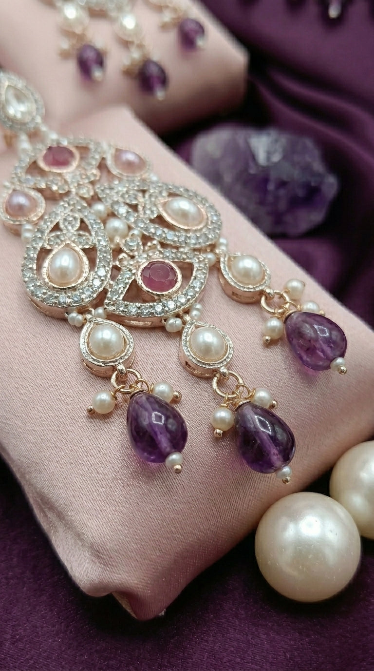 Amethyst Pearl Imperial Choker Set