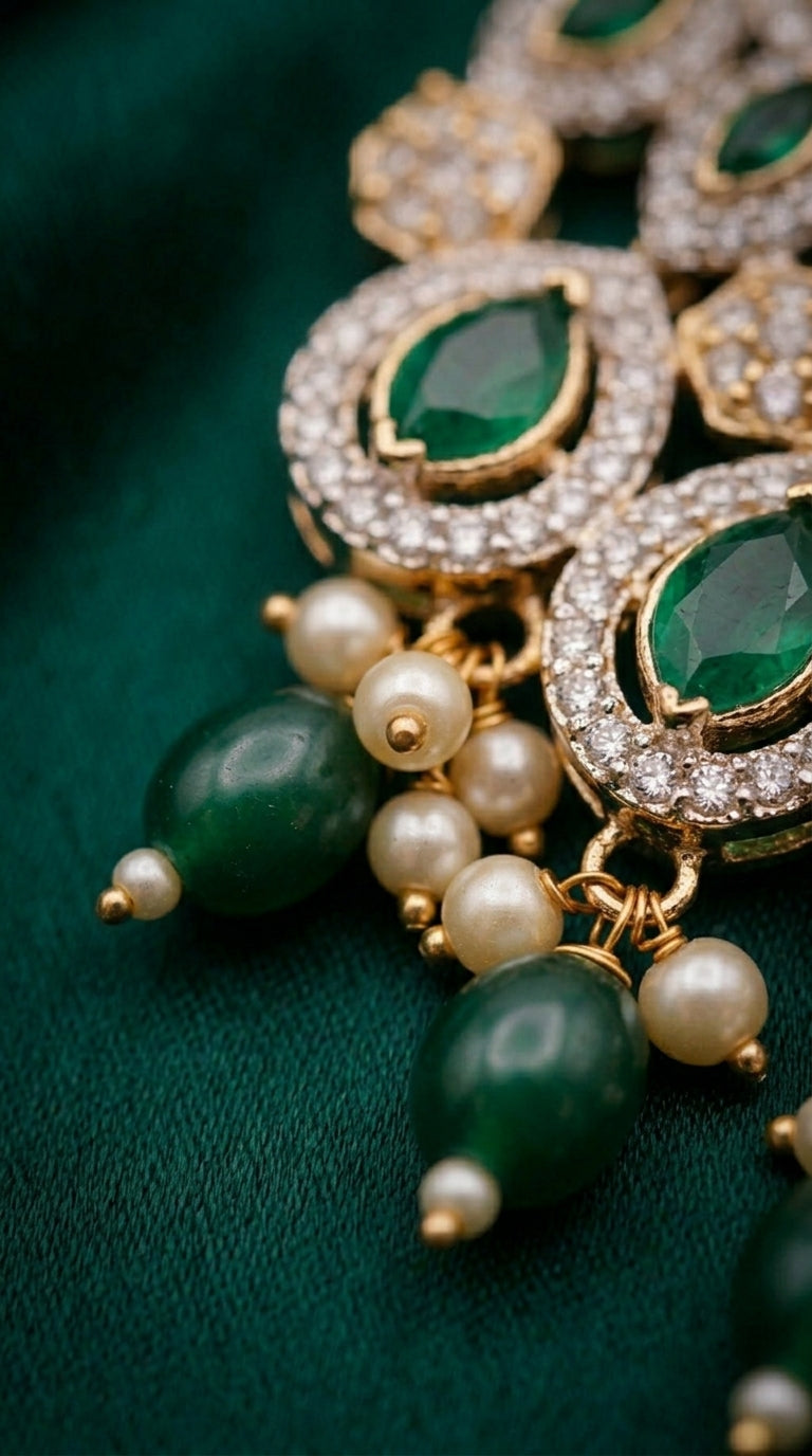 Emerald Peacock Majesty Choker Set