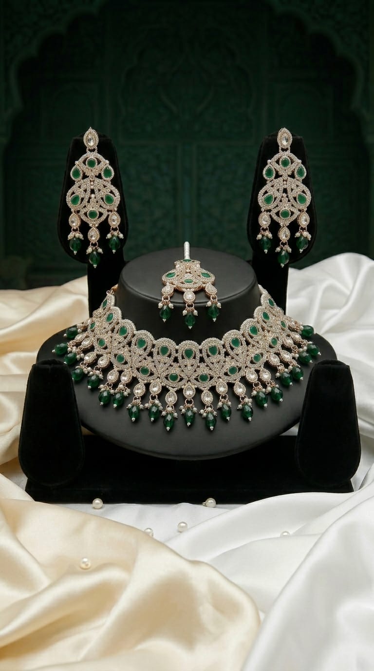 Panna Pearl Peacock Royale Choker Set