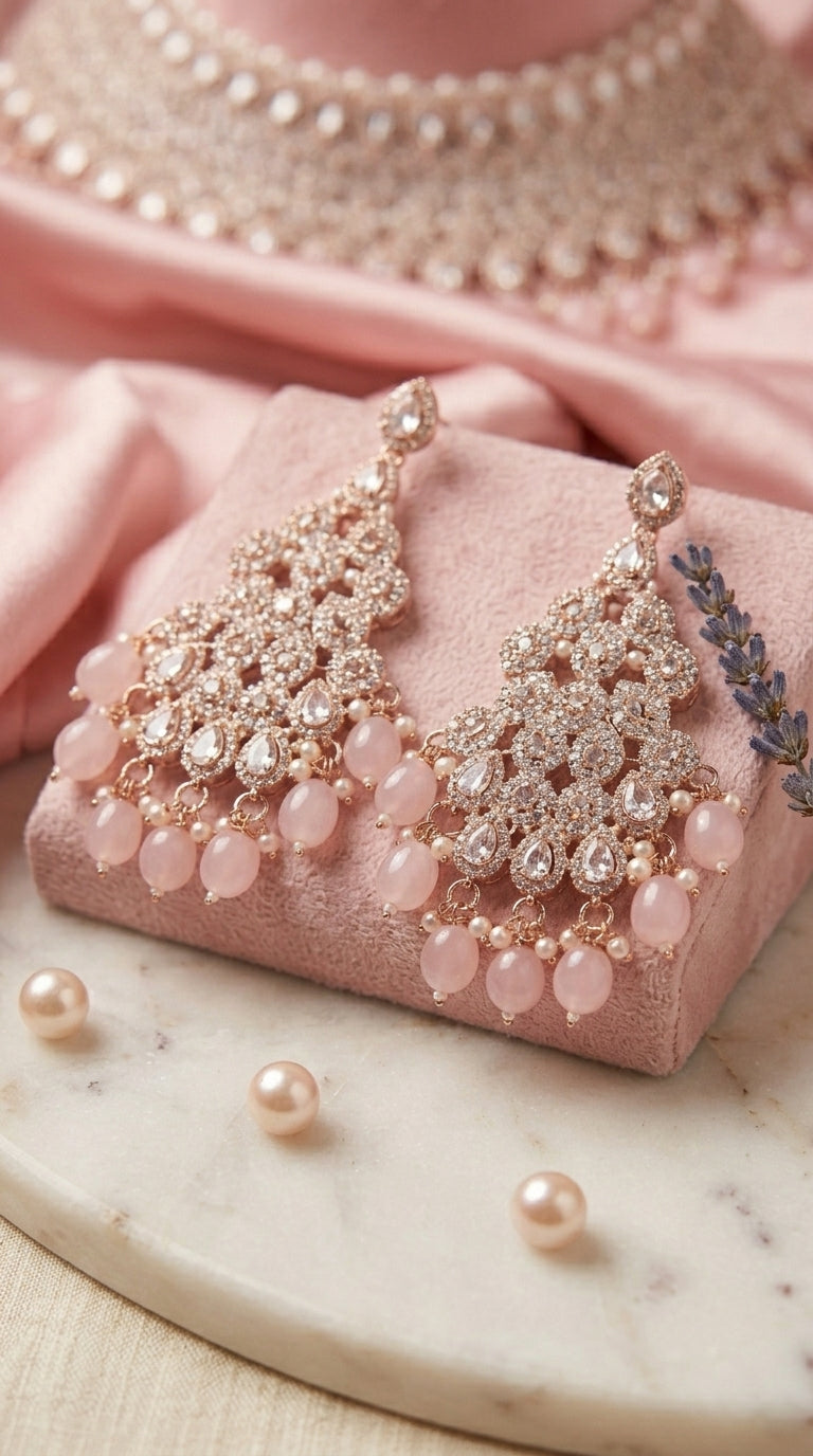 Blush Pink Pearl Polki Royale Choker Set
