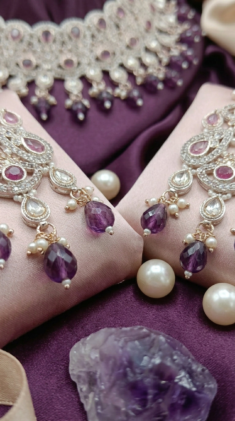 Amethyst Pearl Imperial Choker Set