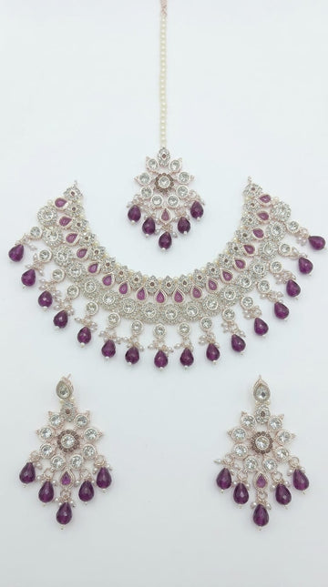 Amethyst Pearl Royale Cascade Choker Set