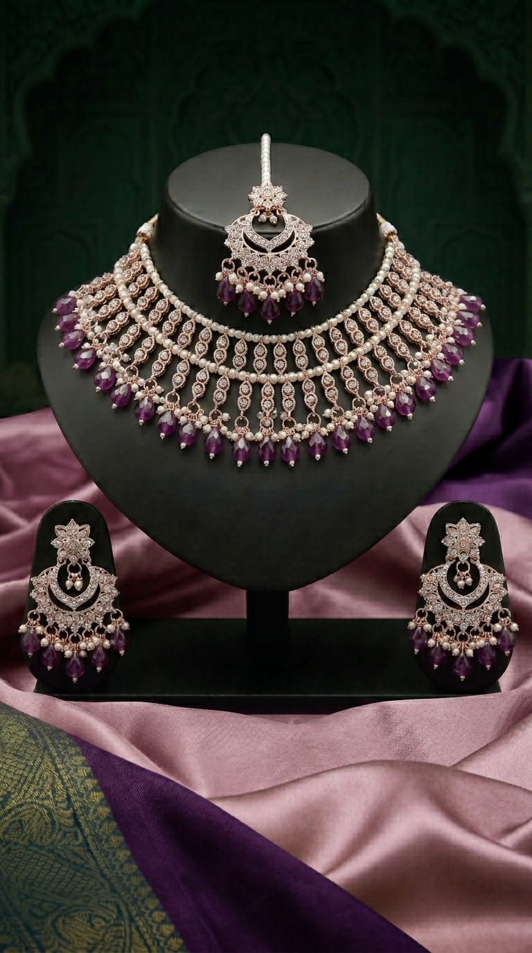 Amethyst Pearl Imperial Choker Set