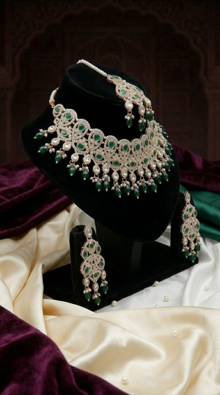 Panna Pearl Peacock Royale Choker Set