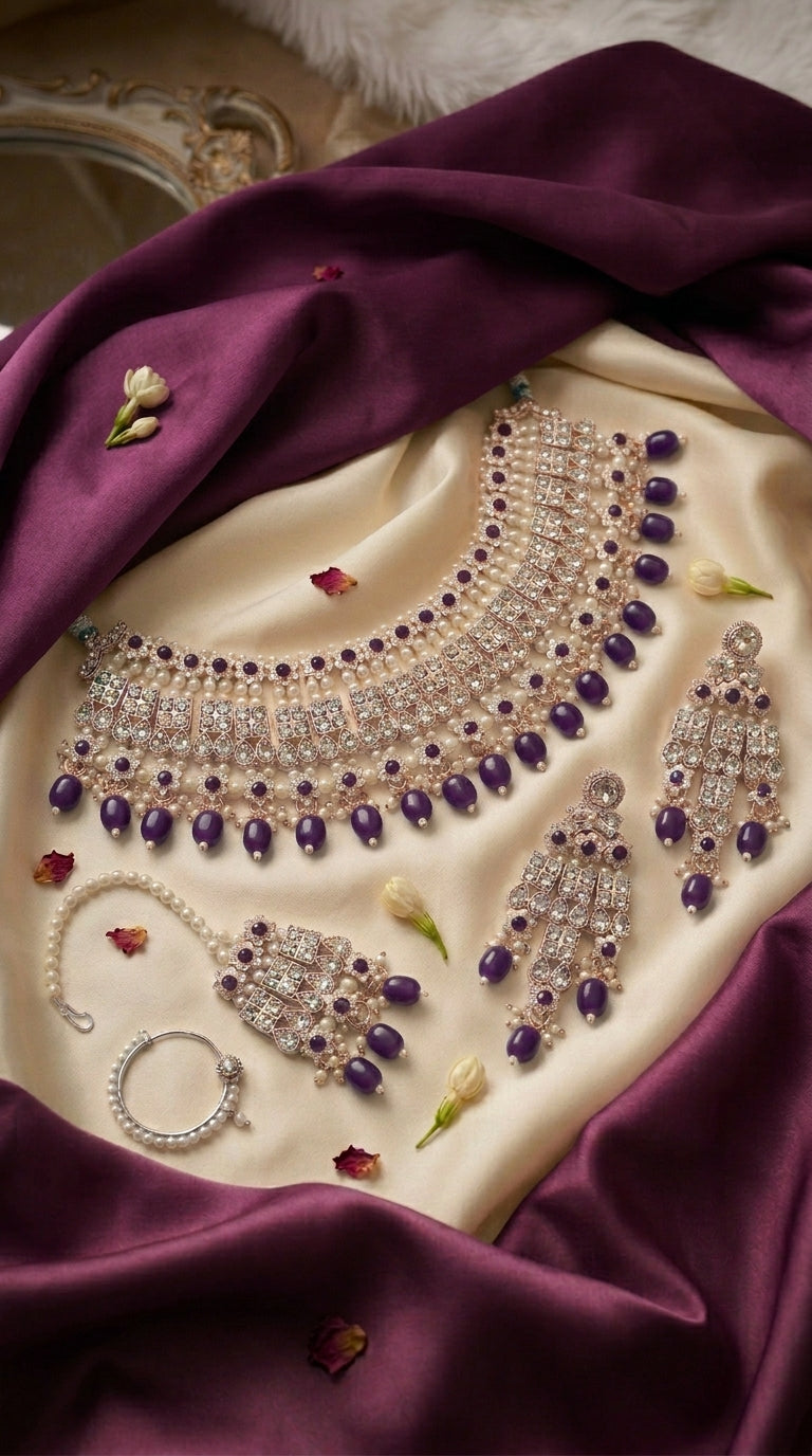 Lavender Pearl Majesty Choker Set