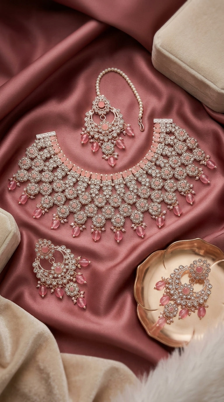 Baby Pink Pearl Royale Choker Set