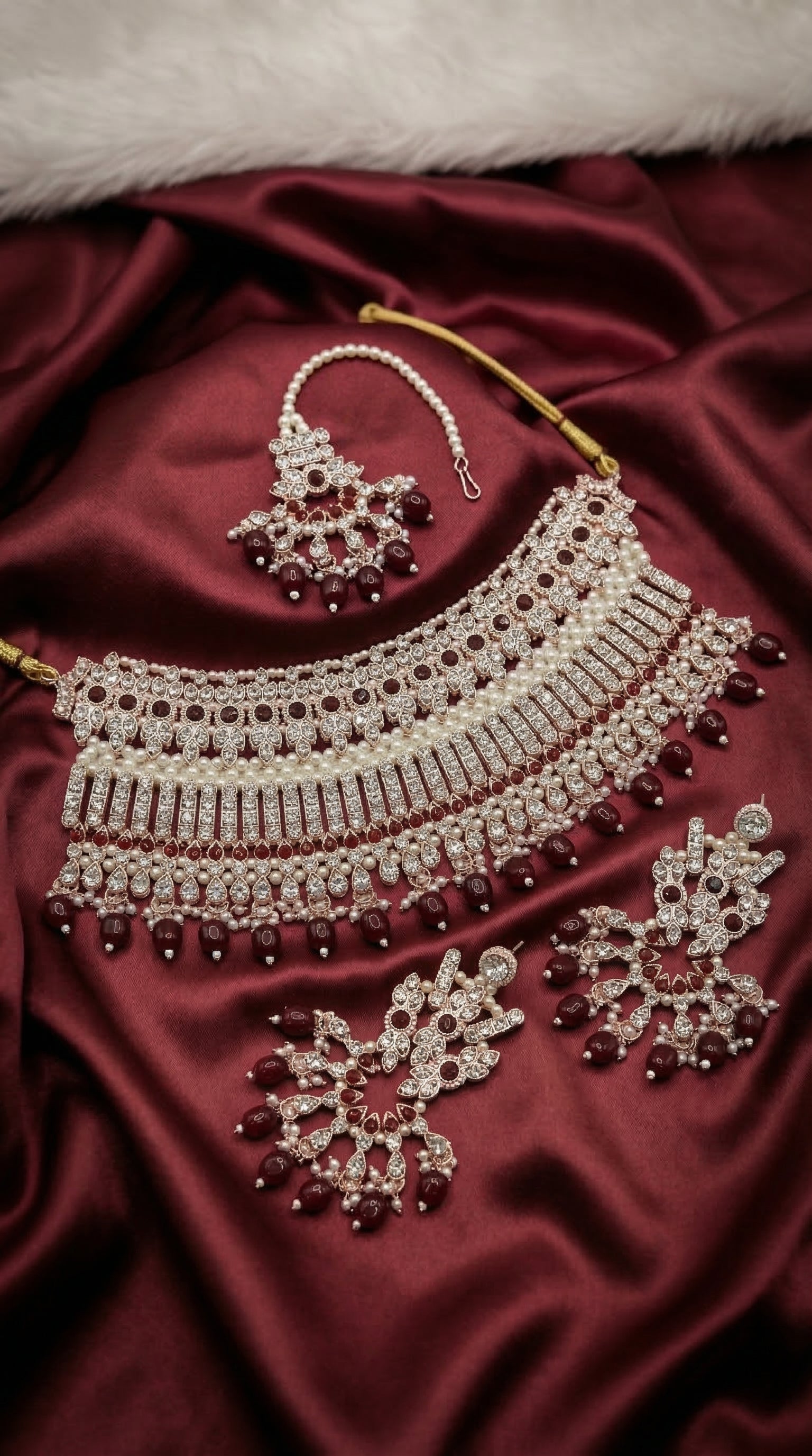 Ruby Pearl Opulence Choker Set