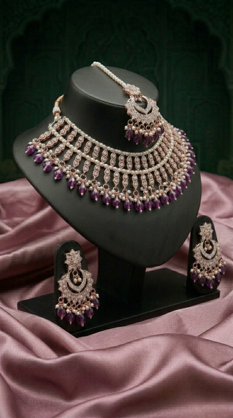 Amethyst Pearl Imperial Choker Set