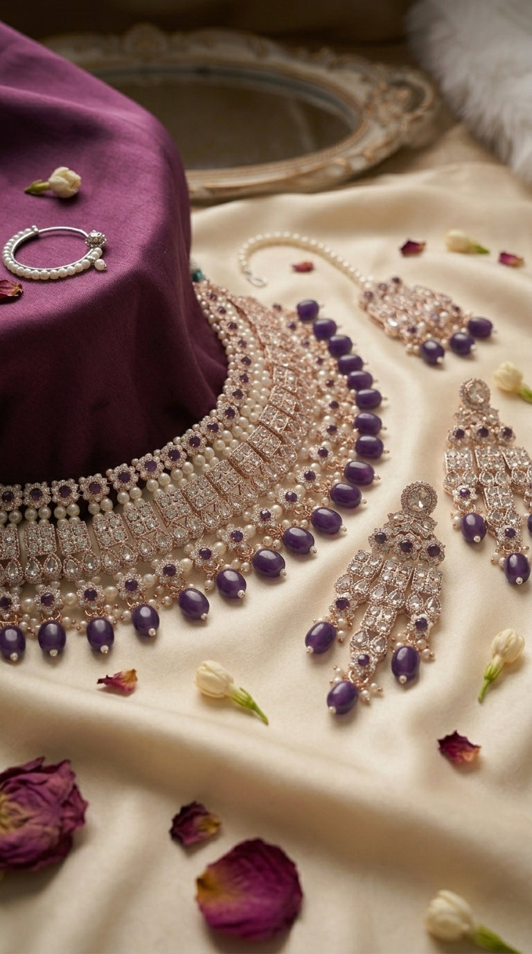 Lavender Pearl Majesty Choker Set