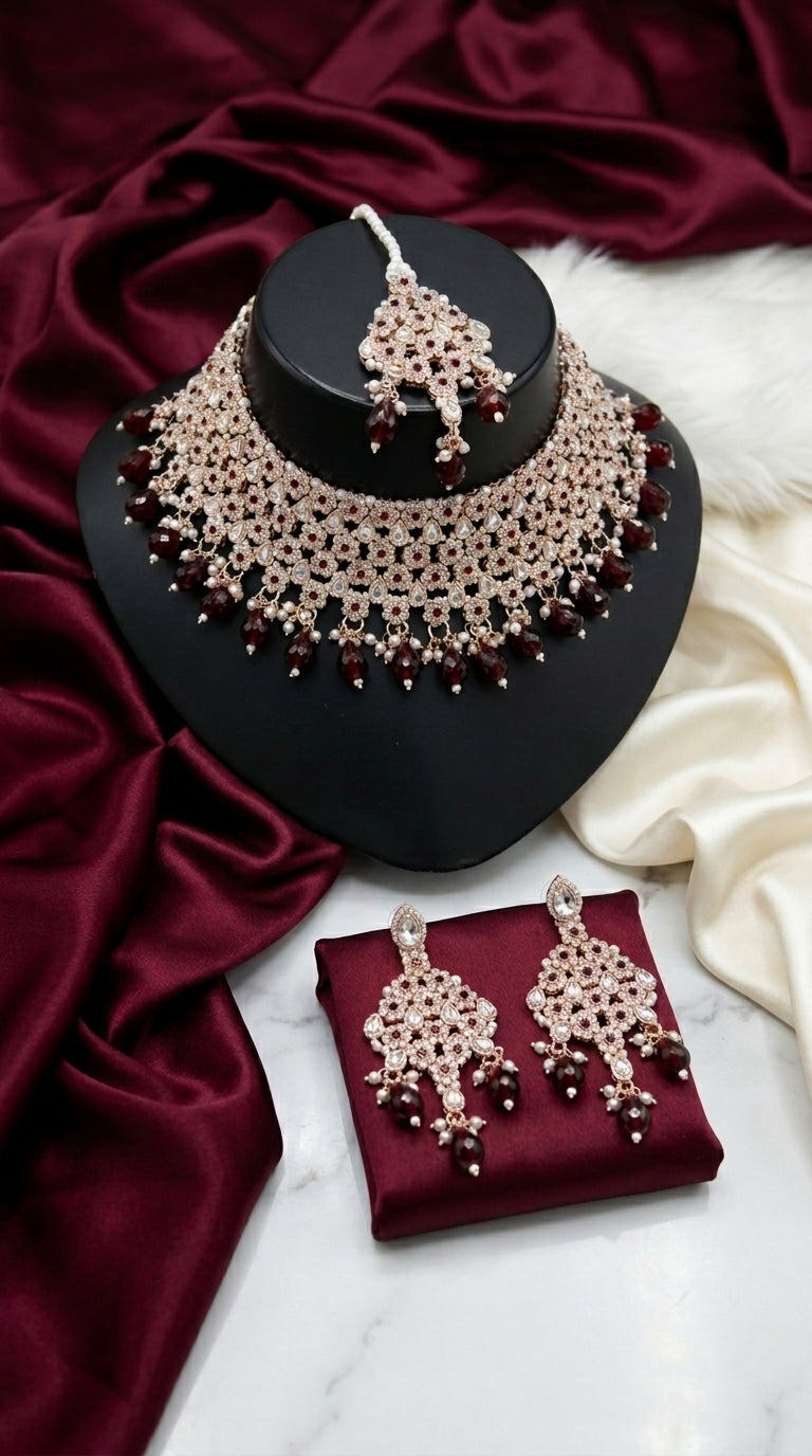 Ruby Pearl Imperial Choker Set