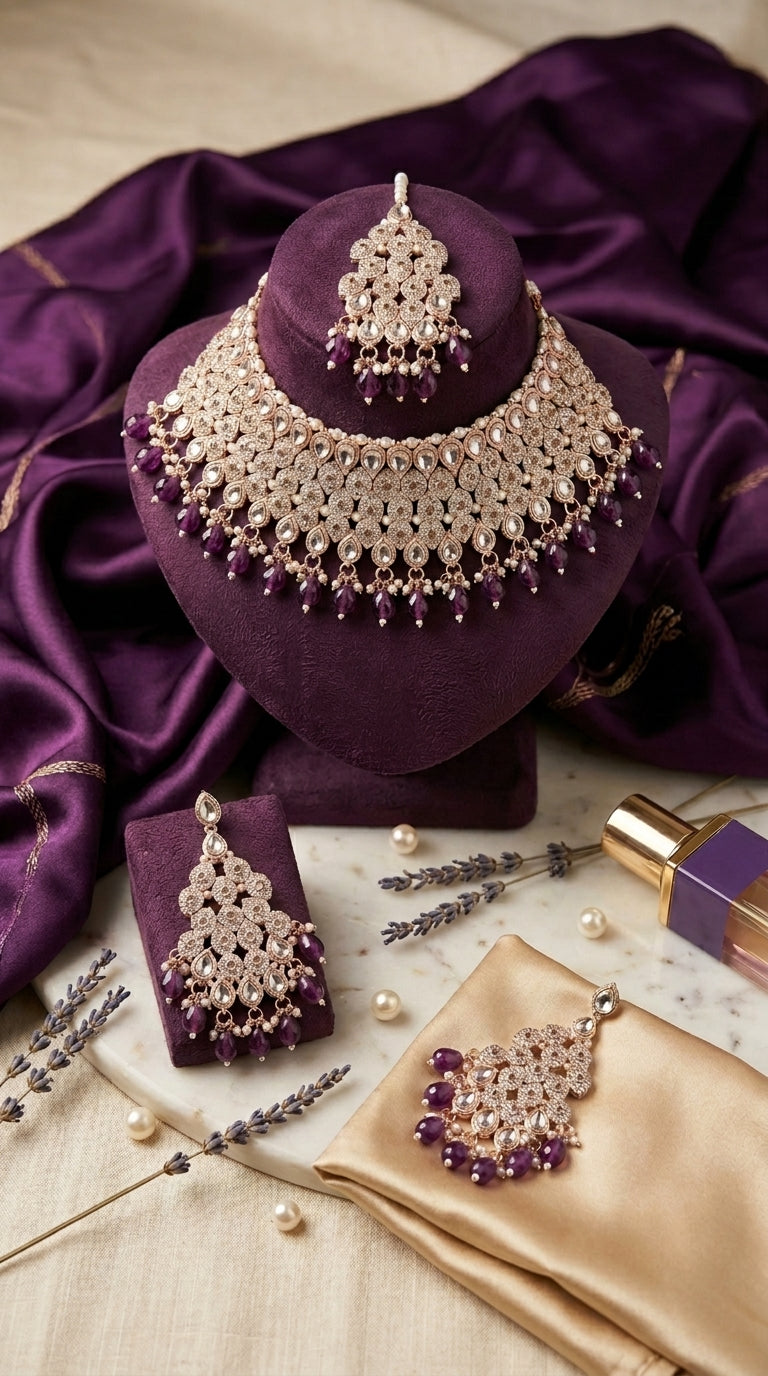 Amethyst Pearl Imperial Choker Set