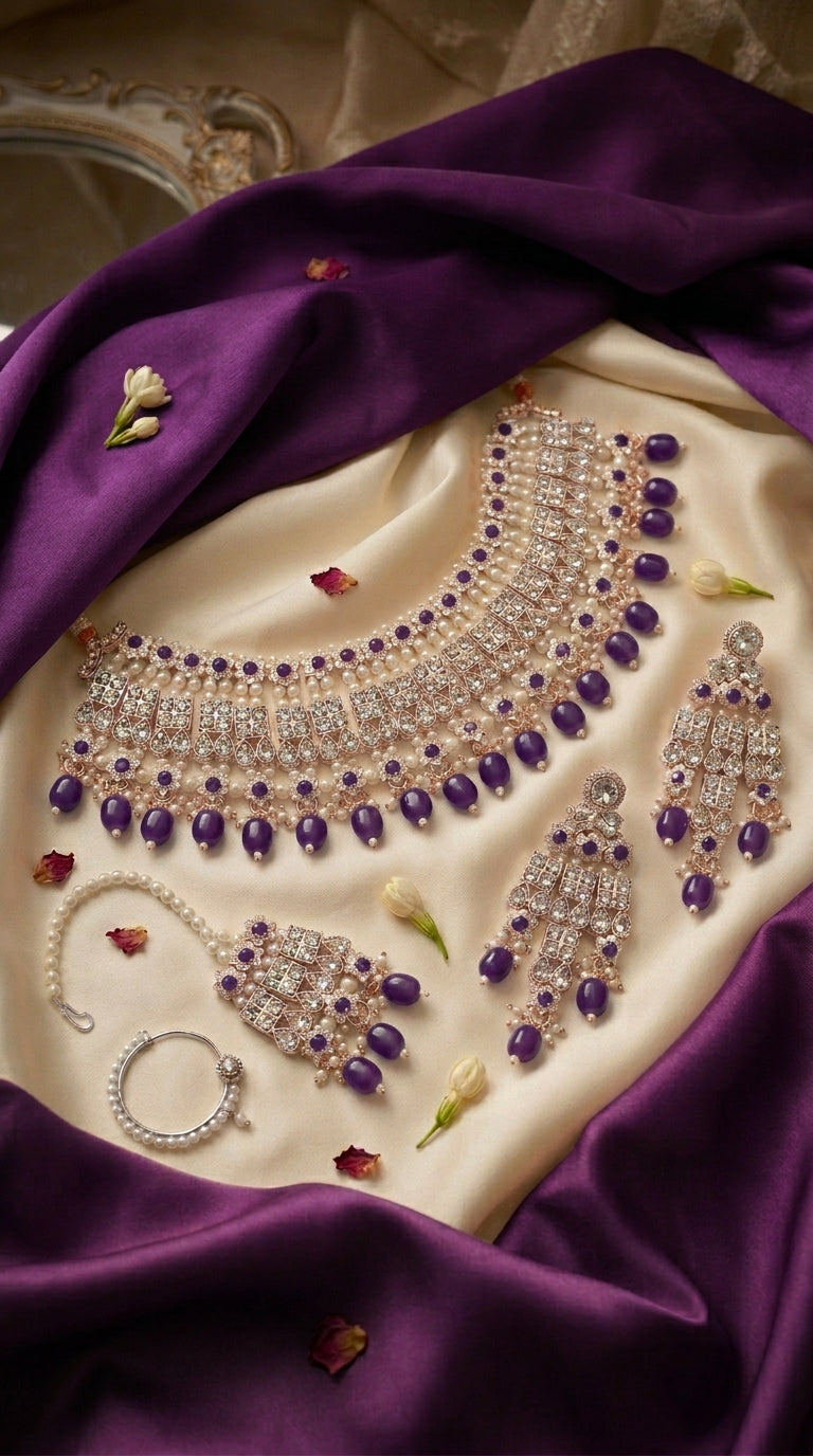 Lavender Pearl Majesty Choker Set