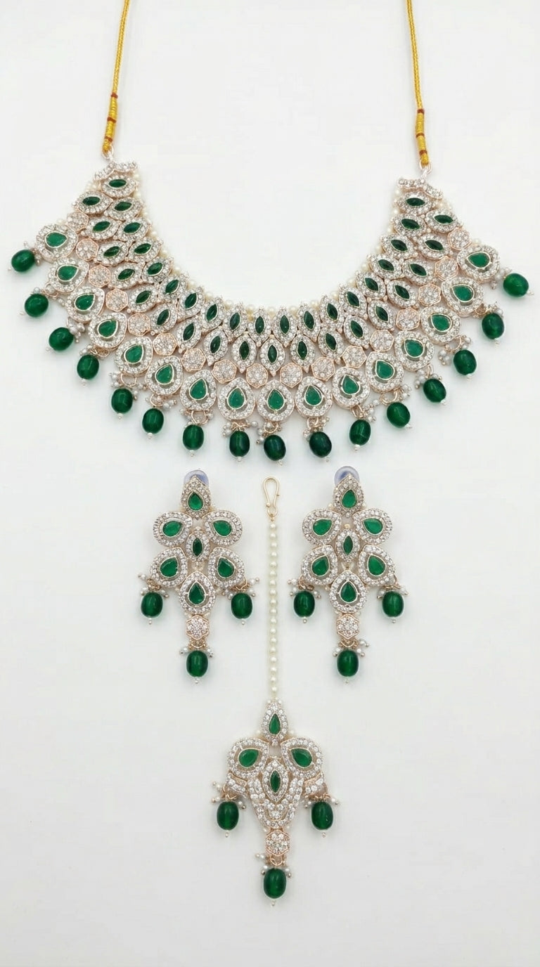 Emerald Peacock Majesty Choker Set