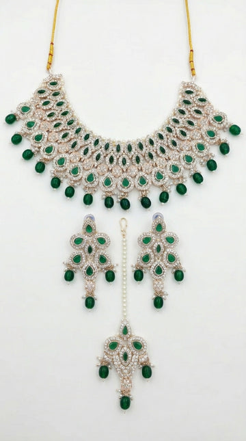 Emerald Peacock Majesty Choker Set