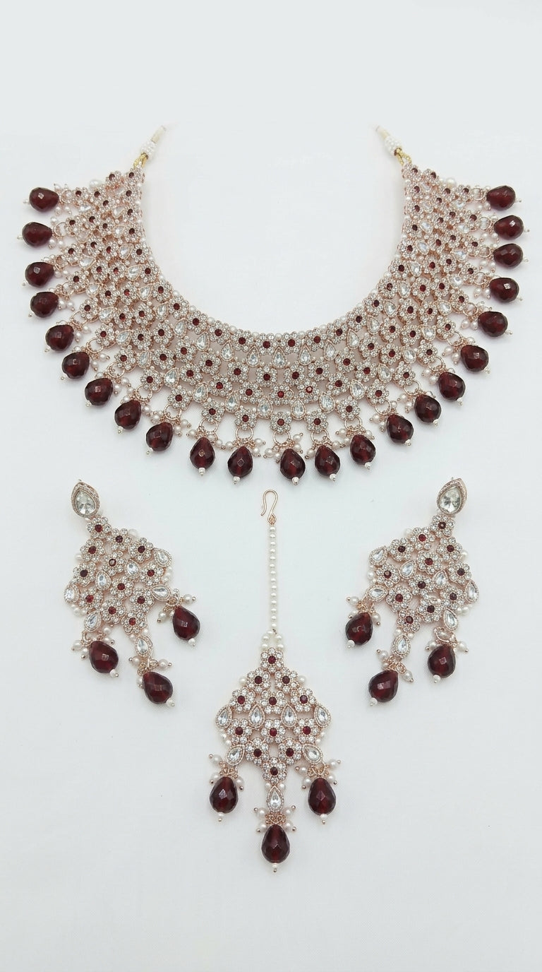 Ruby Pearl Imperial Choker Set