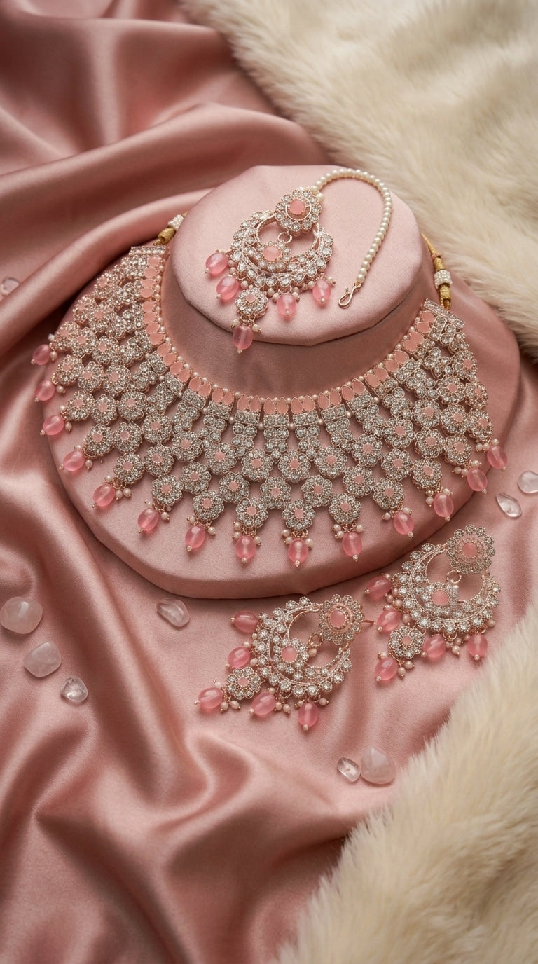 Baby Pink Pearl Royale Choker Set