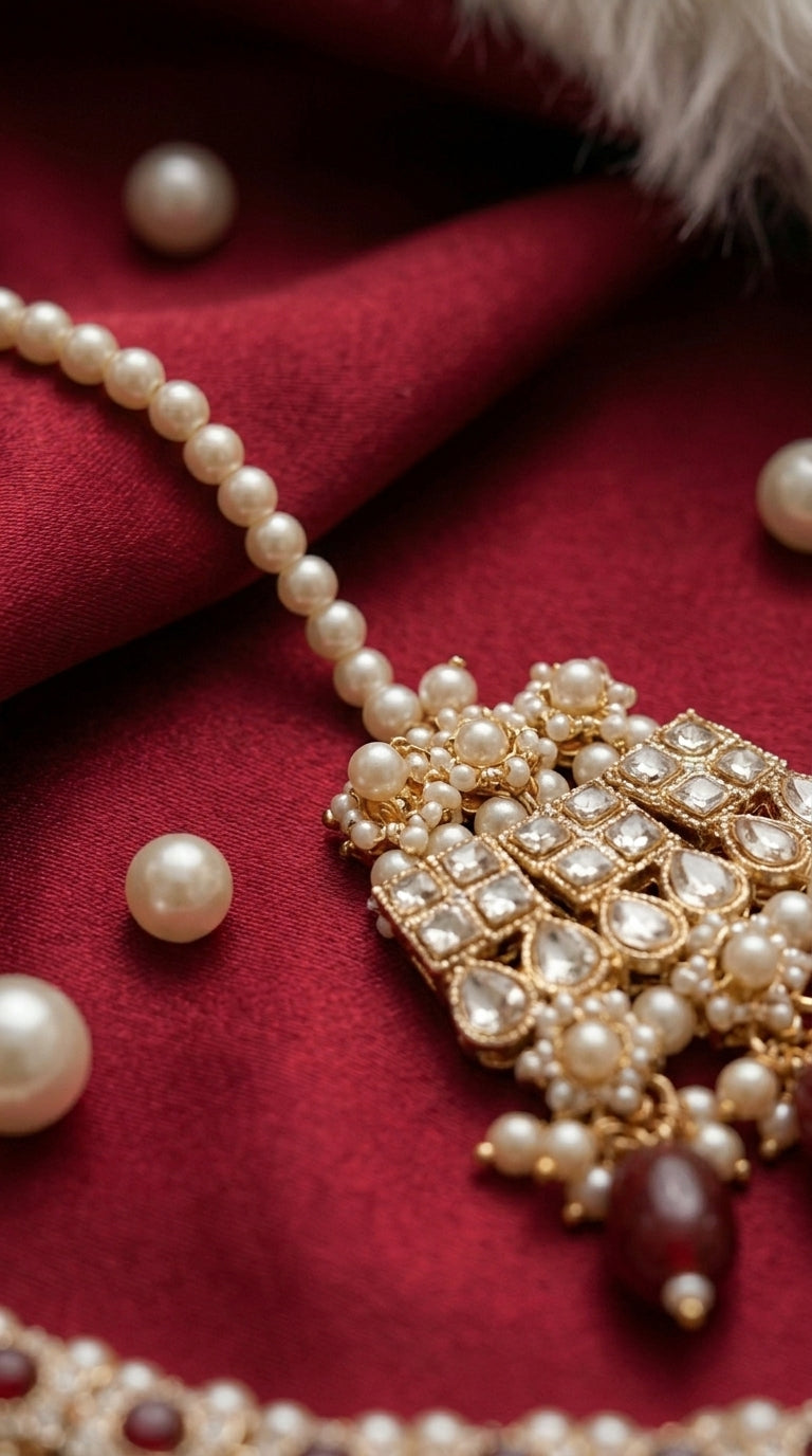 Ruby Pearl Elegance Choker Set