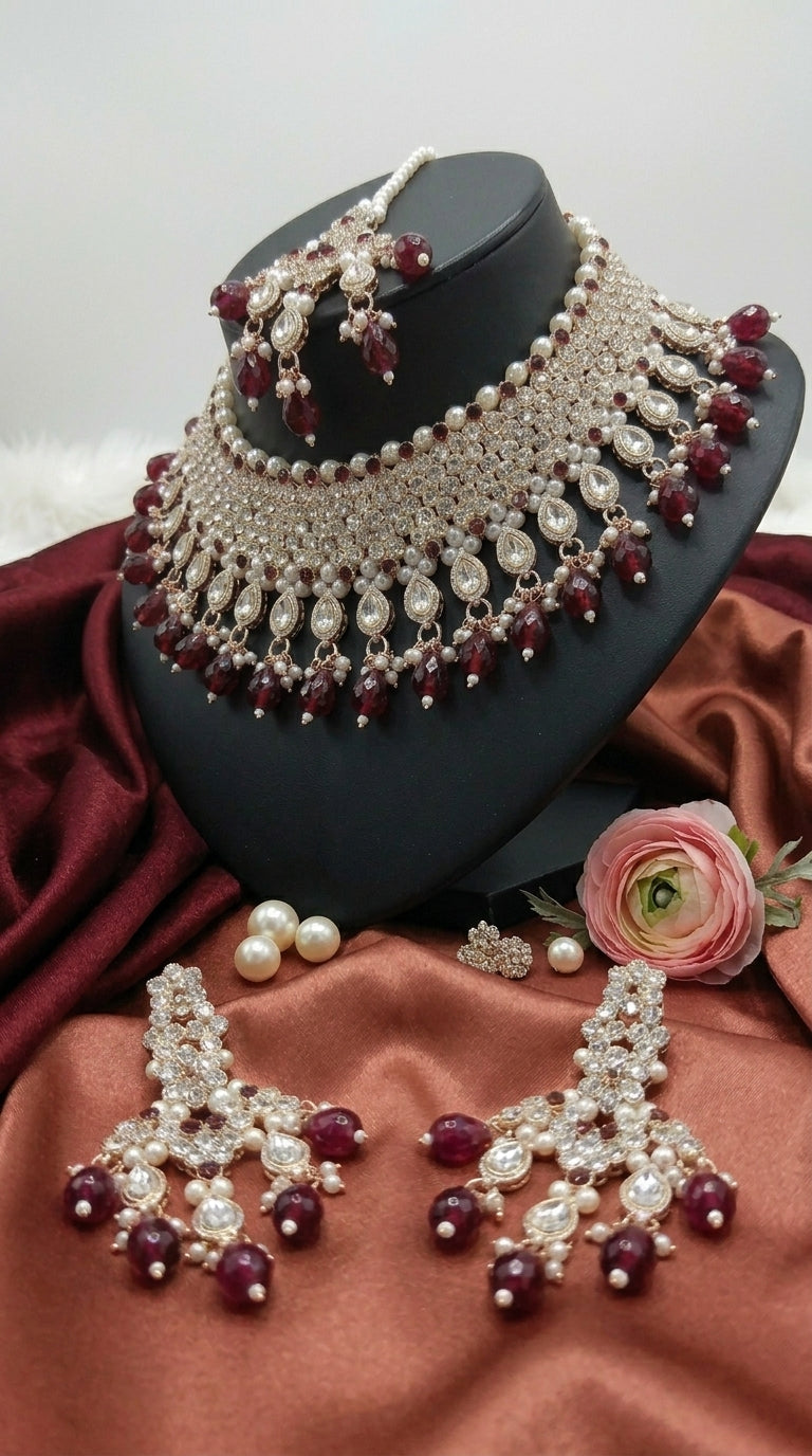 Ruby Pearl Imperial Choker Set