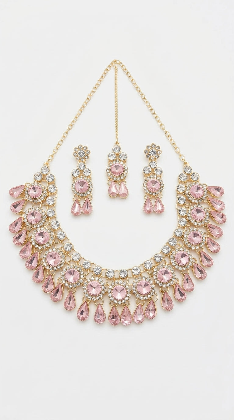 Blush Pink Polki Royale Choker Set