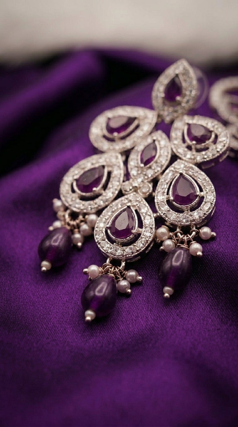 Ruby Amethyst Pearl Royale Choker Set