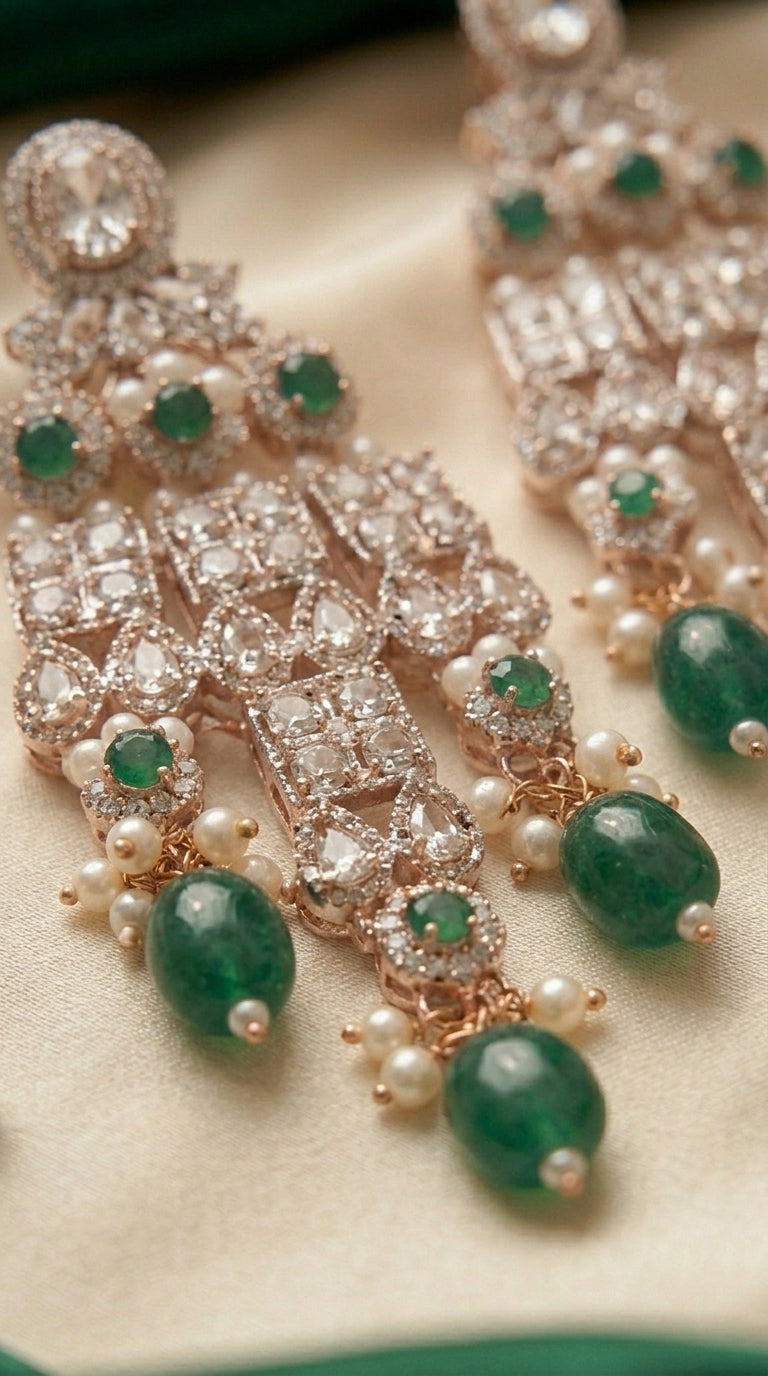 Emerald Pearl Elegance Necklace Set