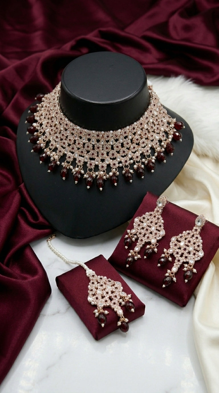 Ruby Pearl Imperial Choker Set